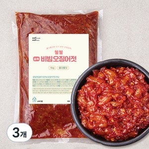 웰웰 실속 비빔 오징어젓, 1kg, 3개