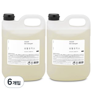 생활공작소 쌀뜨물 주방세제, 4L, 6개