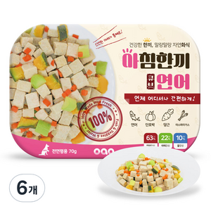 오아오 강아지 전연령용 아침한끼 큐브 연어 습식사료, 70g, 6개