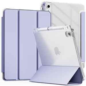 누아트 아이패드 스마트커버 애플펜슬 수납 투명 하드케이스, 라벤더그레이, 1개