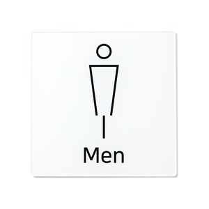 화장실 표지판 TX타입 정사각형, Men, 1개