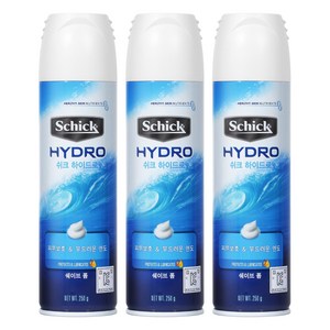 쉬크 하이드로 모이스춰라이징 쉐이브 폼, 250g, 3개