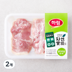 하림 자연실록 동물복지 인증 닭다리살 (냉장), 300g, 2개