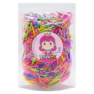 핑크공주밴드 어린이 머리고무줄 100g