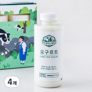 아침미소목장 요구르트, 500ml, 4개