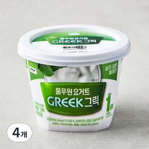 풀무원다논 그릭 달지않은 플레인 요거트, 4개, 400g