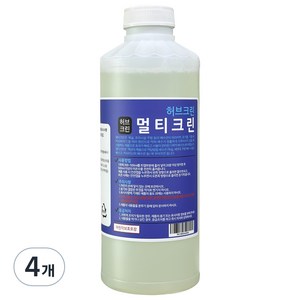 허브크린 멀티크린 배수구 하수구 유분 오물 용해 분해 막힘 해결 세정제, 1000ml, 4개