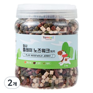 탐사 강아지 간식 플레이 노즈워크 말랑 져키 혼합맛 1kg, 2개