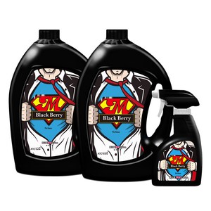 아토세이프 대용량 섬유향수 3L x 2p + 공병용기 450ml, 블랙베리, 1세트