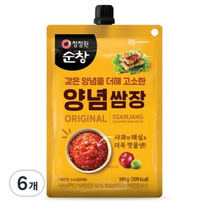 대상 청정원 순창 양념쌈장, 190g, 6개