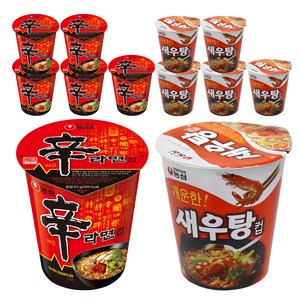 농심 새우탕컵 67g 6p + 신라면컵 65g 6p, 1세트