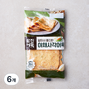 삼진어묵 얇아서 쫄깃한 야채사각어묵 4장, 200g, 6개