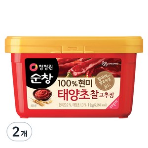 청정원순창 100% 현미 태양초 찰고추장, 1kg, 2개