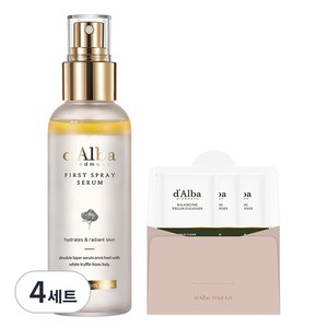 달바 화이트 트러플 퍼스트 스프레이 세럼 100ml + 밸런싱 비건 클렌저 3ml 3개, 4세트