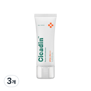 미샤 시카딘 레스큐 마일드 선크림 SPF50+ PA++++, 40ml, 3개