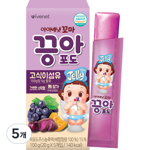 아이배냇 꼬마 끙아젤리 포도, 5개, 포도맛, 100g