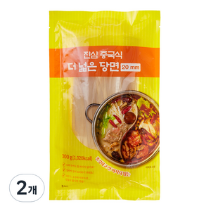 진심 중국식 더 넓은 당면 20mm, 300g, 2개