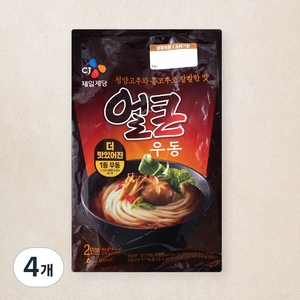 CJ제일제당 얼큰 우동 2인분, 464g, 4개