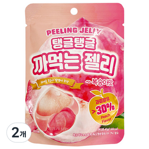 광동홍청 탱글탱글 까먹는 젤리 복숭아맛, 40g, 2개