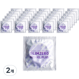 슬림제로 001 울트라씬 젤 플러스 일반형 콘돔, 100개입, 2개