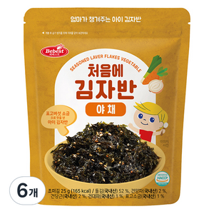 베베스트 유아용 처음에 김자반, 야채, 25g, 6개