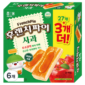 해태제과 후렌치파이 사과, 384g, 6개