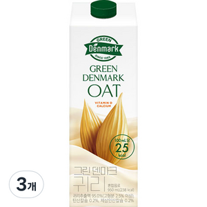 덴마크 그린덴마크 귀리 음료, 950ml, 3개