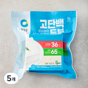 청정원 고단백 두부, 300g, 5개