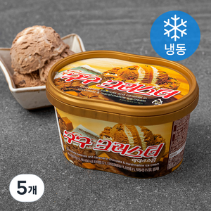 롯데웰푸드 구구 크러스터 아이스크림 (냉동), 660ml, 5개