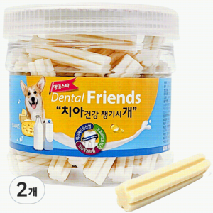 댕댕스타 덴탈프랜즈 강아지 간식, 밀크&치즈, 300g, 2개