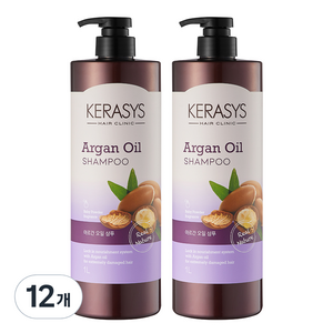 케라시스 아르간 오일 샴푸 베이비 파우더향, 1L, 12개