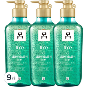 려 청아 딥클렌징 쿨링 샴푸, 9개, 550ml