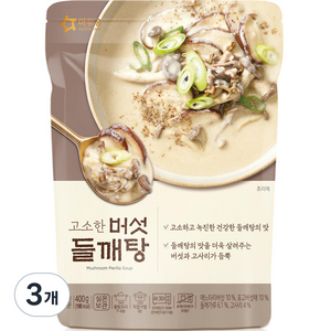 아워홈 고소한 버섯 들깨탕, 400g, 3개