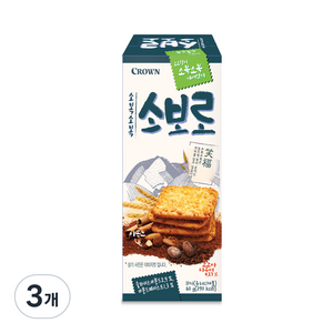 크라운 소복소복 소보로 쿠키, 60g, 3개