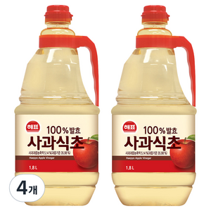 해표 사과식초, 1.8L, 4개