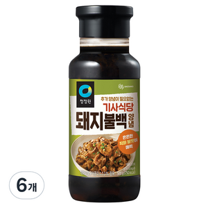 청정원 기사식당 돼지불백양념, 500g, 6개