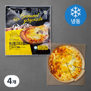 푸딩팩토리 베샤멜 고르곤졸라 씬피자 (냉동), 346g, 4개