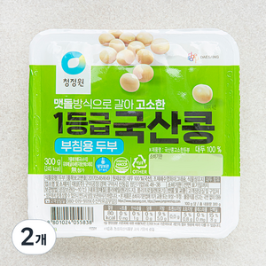 청정원 국내산 콩두부 부침, 300g, 2개