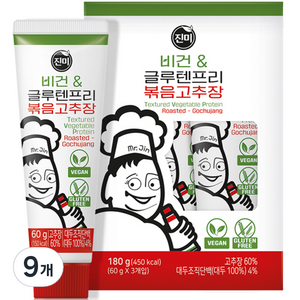 진미 비건 글루텐프리 볶음고추장 3p, 60g, 9개