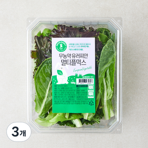 그린래빗 무농약 인증 유러피안 멀티플믹스 샐러드, 100g, 3개