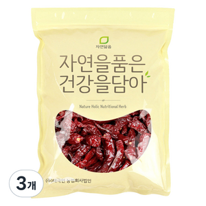 자연닮음 세척 매운맛 청양 건고추, 3개, 200g