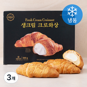 밀크앤허니 생크림 크로와상 8입 (냉동), 560g, 3개