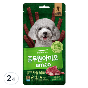 풀무원아미오 강아지 자연담은 육포, 사슴, 50g, 2개