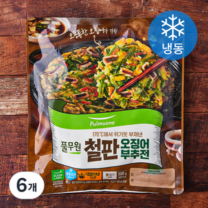 풀무원 철판 오징어부추전 (냉동), 300g, 6개