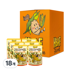 HBAF 군옥수수맛 아몬드, 40g, 18개