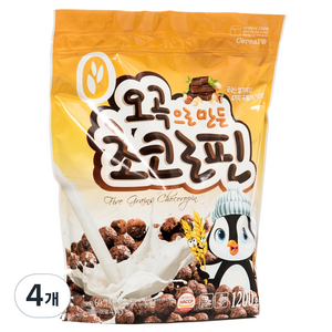 씨알로 오곡으로 만든 초코로핀 시리얼, 1.2kg, 4개