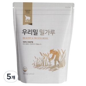 곰표 우리밀 밀가루, 900g, 5개