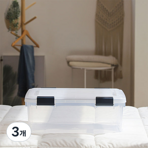 아이리스 밀폐 리빙박스 대형 MIP-25, 투명, 30L, 3개