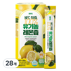 데이앤 NFC 100% 유기농 레몬즙, 20g, 28개