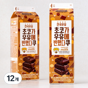 건국유업 초코가 우유에 반했다쿠, 900ml, 12개